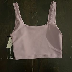 Aritzia TNA cropped light purple tank top